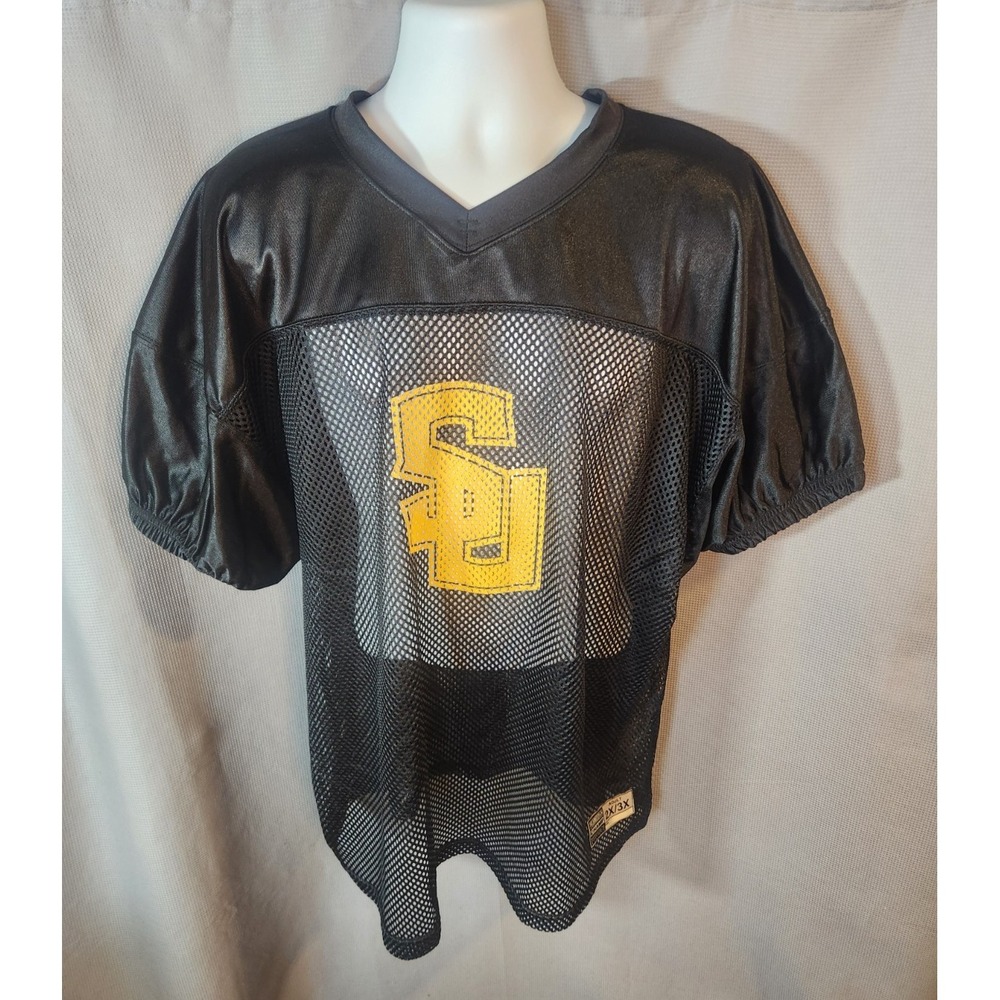 Southwestern University Pirates Black Champ Jersey Pro Down Shirt Mens Sz 2X/3X‎